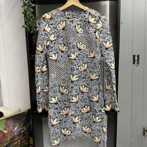 Self-Portrait Dress Womens US 6 Blue Guipure Lace Floral Crochet Lined Mini